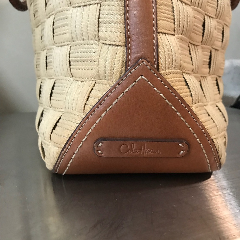 Cole Haan woven leather trim handbag tote❤️❤️❤️❤️ - Picture 5 of 8